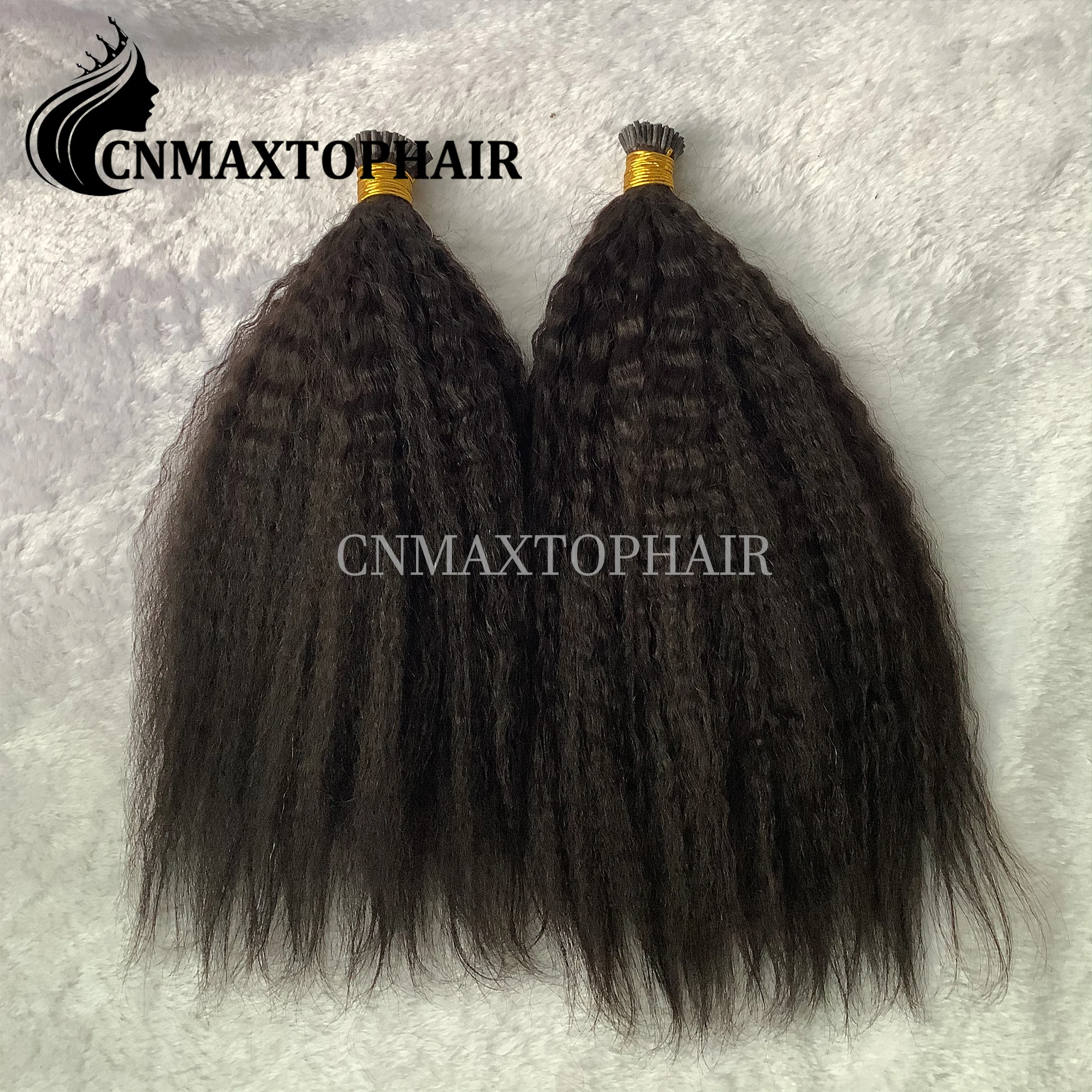 Italian Keratin I Tip Hair Extensions Best Quality Cuticle Aligned Hair Kinky Straight Women Color