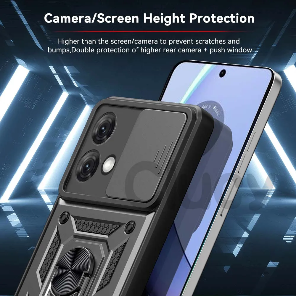 Shockproof Armor Protective Phone Case with Slide Camera Cover