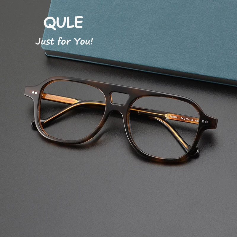 

Retro Tortoise Square Men Glasses Frames Acetate Handmade Aviator Myopia Reading Eyeglasses Women Designer Prescription Eyewear