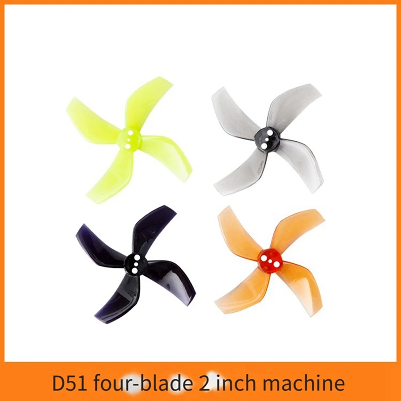 N15R-8PCS D51 4-Blade Propeller 2X2x4 2Inch 1.5Mm PC Propeller For RC FPV Racing Freestyle Oddityrc Tinywhoop Drone