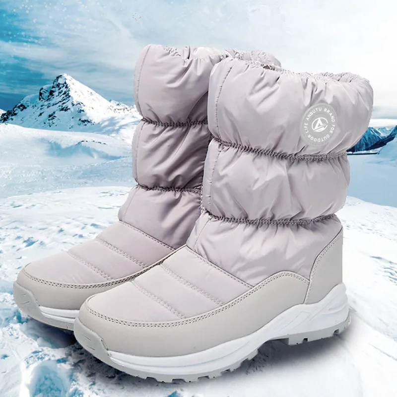 

ENMAYER New Russian Warm Down Snow Boots Winter Outdoor Snow Cotton Thickened Plus Size Women's Cotton Shoes -40° Women Boots