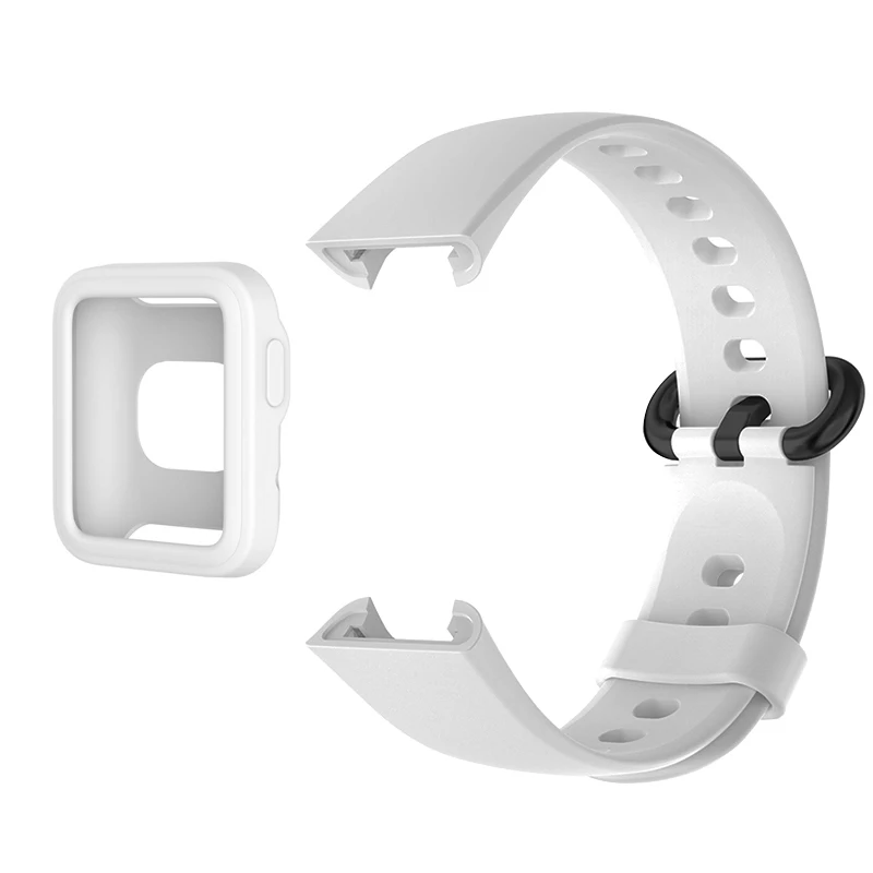 Premium Silicone Strap with Soft Case - Replacement Watchband for Xiaomi Mi Watch/Redmi/Poco