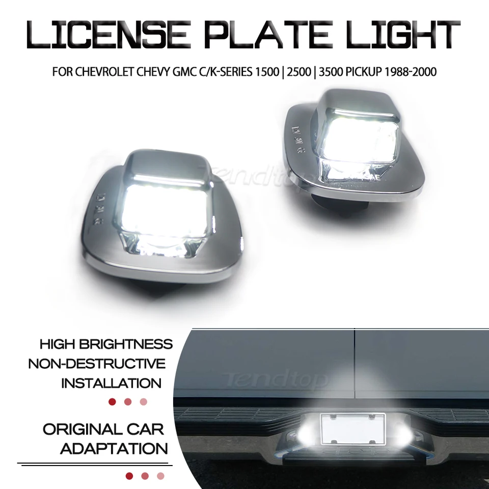 License Plate Light Lens Chrome For Chevy Tahoe C/K 1500 2500 Pickup Truck EUO E - Foto 4