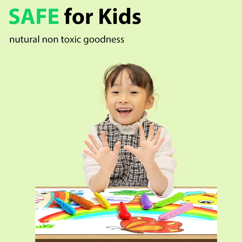 Washable Non-Toxic Crayon Set for Kids Toddlers Coloring Art Supplies 12/24/36 Colors
