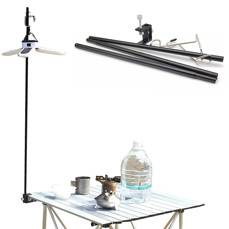 Outdoor Camping Folding Lamp Stand Picnic Table Hanging Light Pole Holder Outdoor Tent Table Hanging Light Fixing Stand Hold