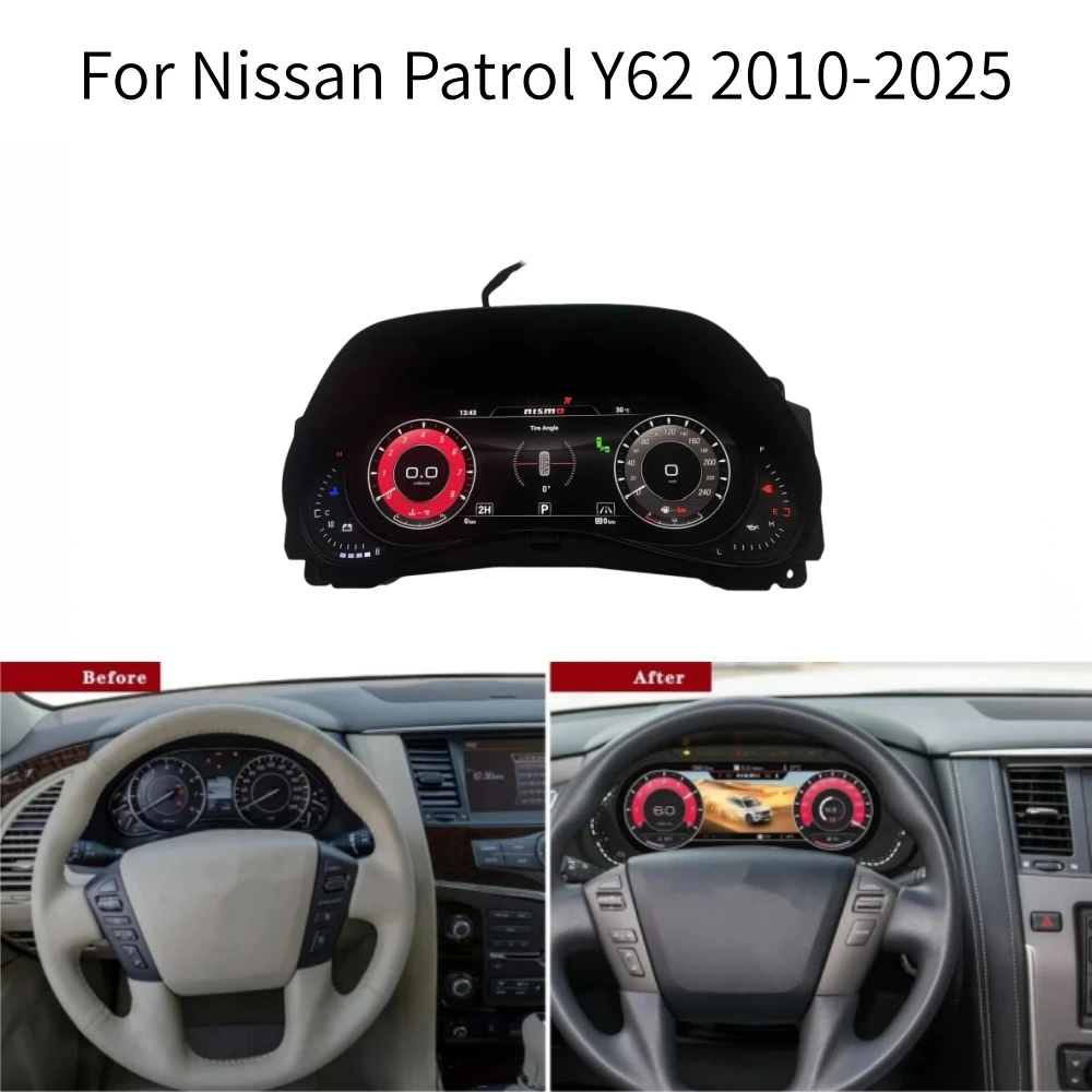 Pantalla LCD para Nissan Armada Patrol Y62 2010-2022, Velocímetro Digital para Auto, Panel de Instrumentos Virtual 1