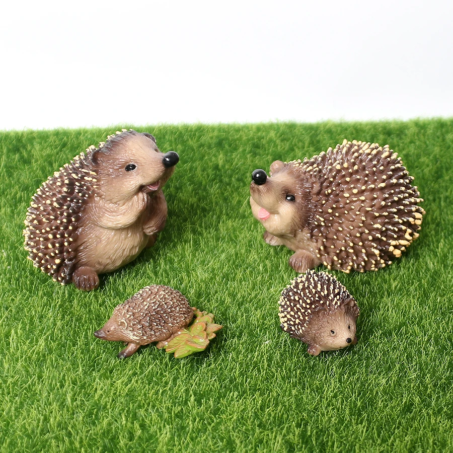 Wildlife Animal Figurines - Hedgehog & Spiny Anteater Desktop Décor Set