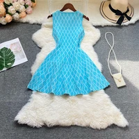 YuooMuoo Brand Fashion A-line Short Women Dress Elegant Y2K Geometric Knitted Summer Dress Female Harajuku Black Party Vestidos - Image 6