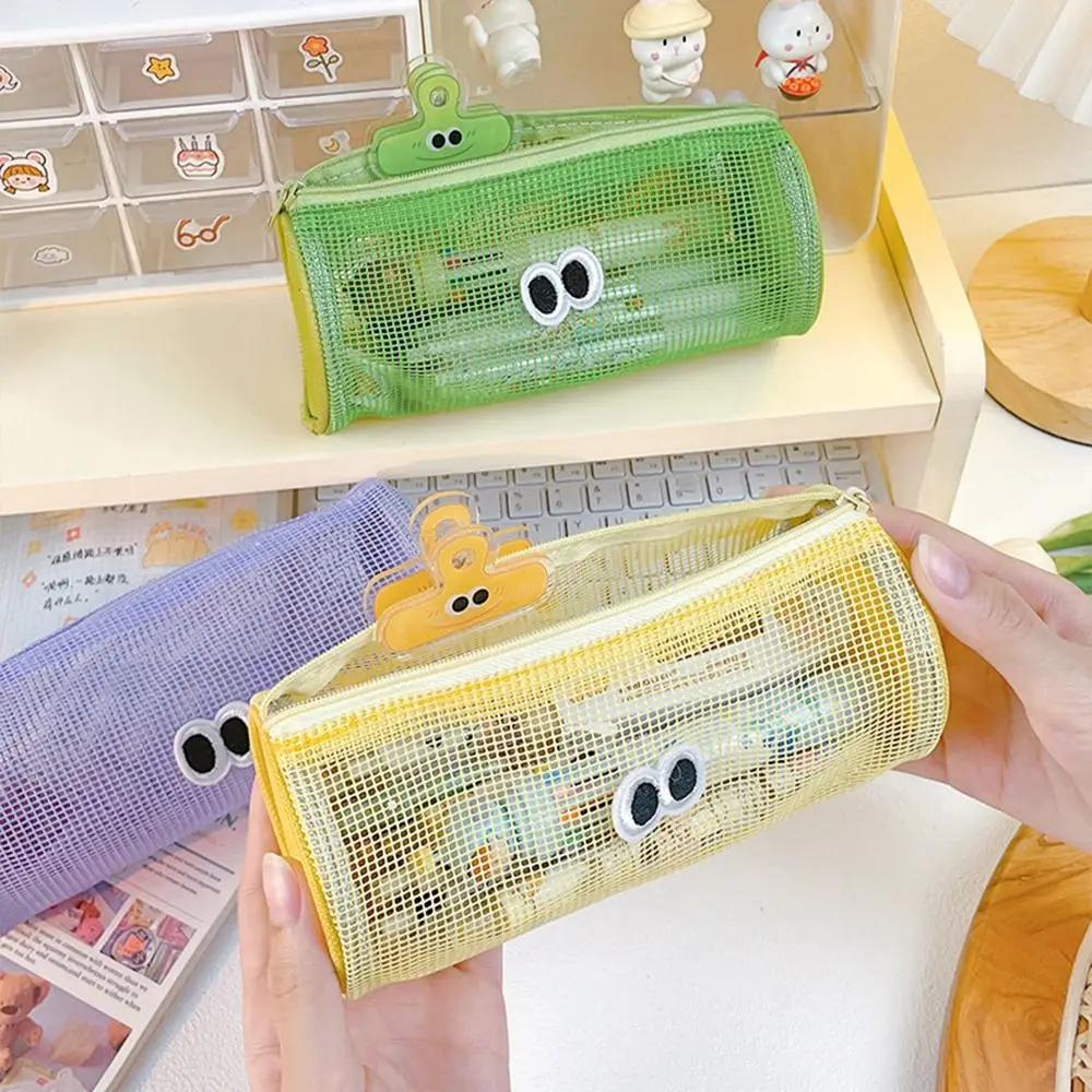 

Transparent Stationery Pencil Bag Student Mesh Pen Case Large Capacity Pouch School Supplies