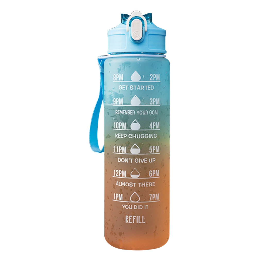 Borraccia Sportiva Grande 2,2 Litri Con Maniglia - Rosa Traslucido, Per Palestra, Trekking E Ufficio, Beccuccio Largo E Cinghia Di Sicurezza - 2