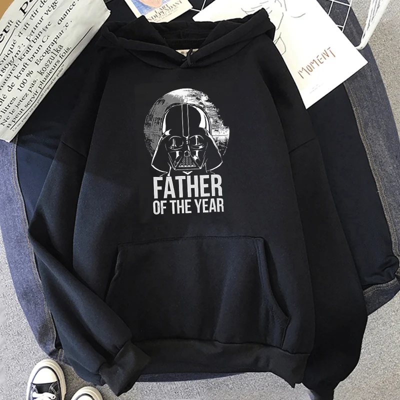 Father Of The Year Graphic Print Hoodies Y2K Fashion Men Women Hip Hop Streetwear Autumn Winte Pullover Sweatshirt Black Tops cold autumn winter middle aged elderly wool vest thicken warm genuine fur overcoat fashion comfortable dad father cotton outfit