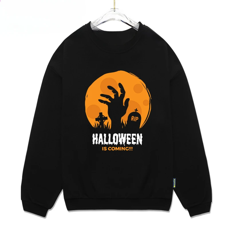 Autumn/winter New Horror Halloween Skull Hoodie Pure Cotton Printed Hoodie Hood Street Fashion Boys and Girls