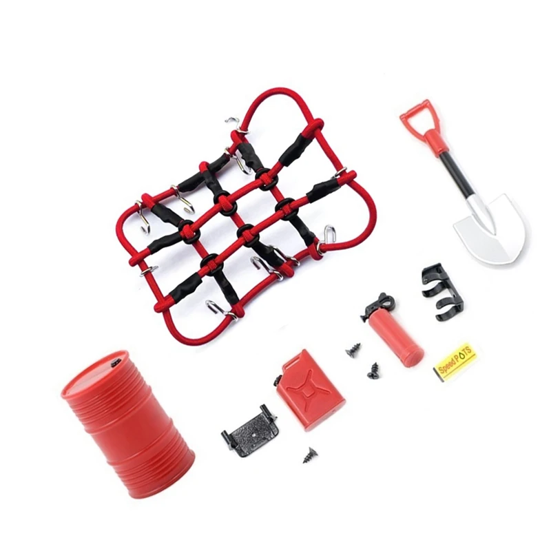 

Мини Лопата топливный бак масляный барабан Огнетушитель багажная сетка украшение для осевого SCX24 JEEP Bronco C10 1/24 Радиоуправляемая машина