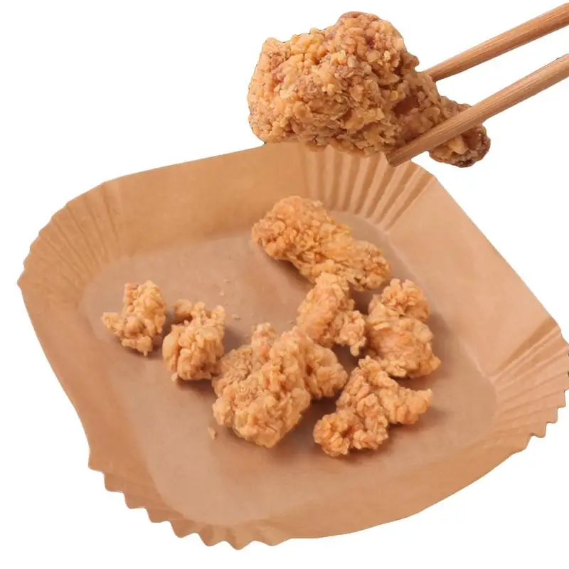 

100Pcs Air Fryer Paper Liners Waterproof Baking Paper Filters Oil Resistant Cooking Paper Trays Steamers Kitchen Accessories