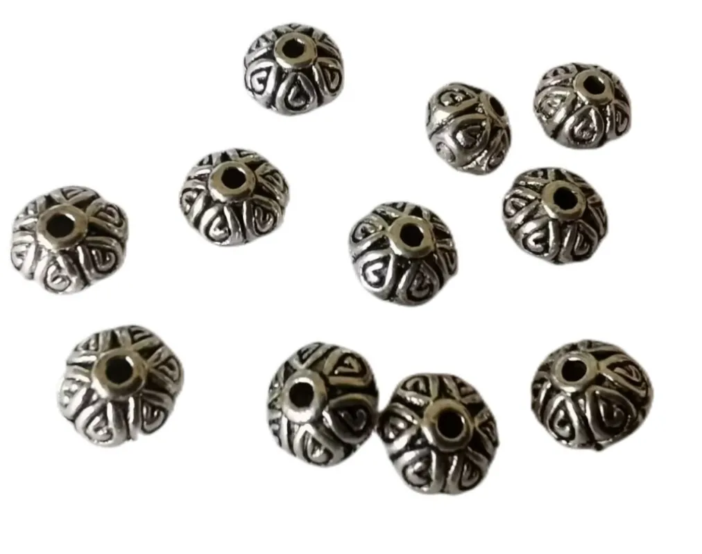 

200Pcs Tibetan Silver Metal Drop Bicone Beads A16409