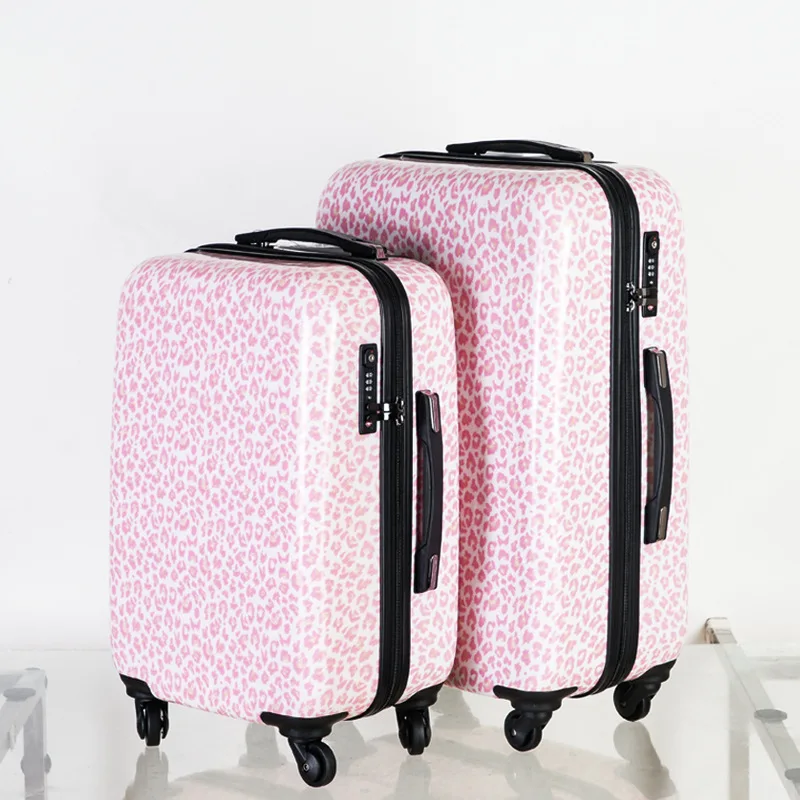 Maleta unisex con estampado de cebra y leopardo, Maleta de viaje con