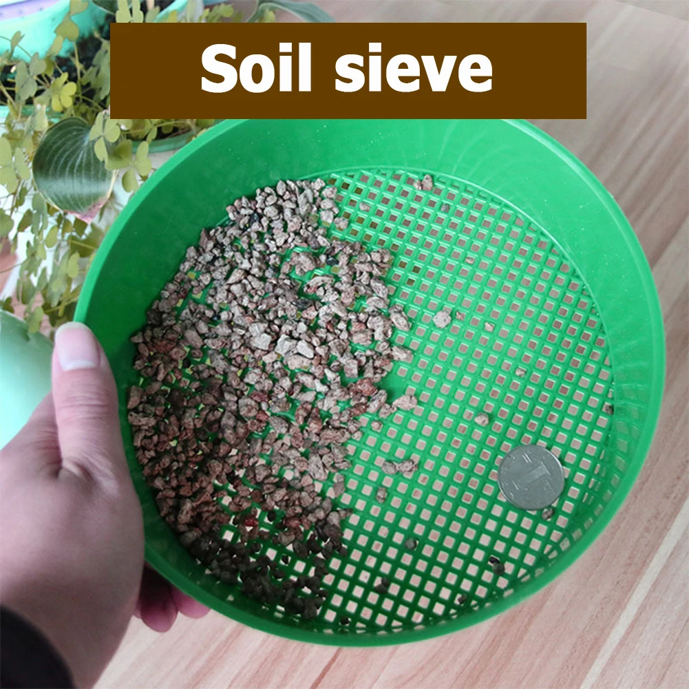 Garden Soil Filter Plastic Garden Sieve Sifting Tool Fine Mesh Soil Mining Sand Sifter 1-10PCS for Stone Mesh H