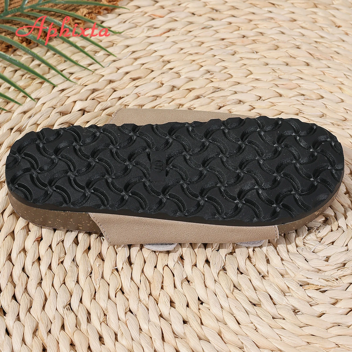 Aphixta Women Classic Slides Cork Clogs Slippers For Women Summer Beach Sandals Outdoor Suede Clogs Sandals Adjustable Buckle