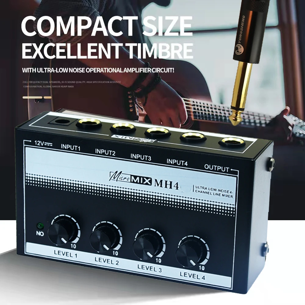 6.35 ts 6.5 mm jack mono 1/4 Guitar mic Professional Sound Mixer Low-Noise Audio Amplifier for Keyboards Musical Instruments