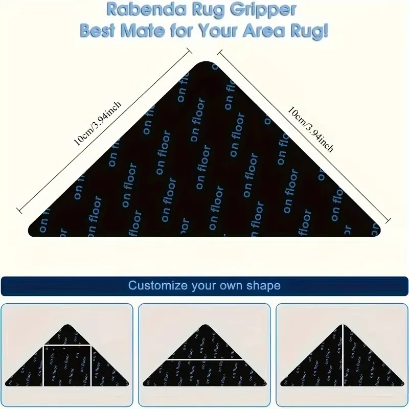 Non-Slip Reusable Carpet Gripper Pads – Double-Sided Adhesive Rug Stickers