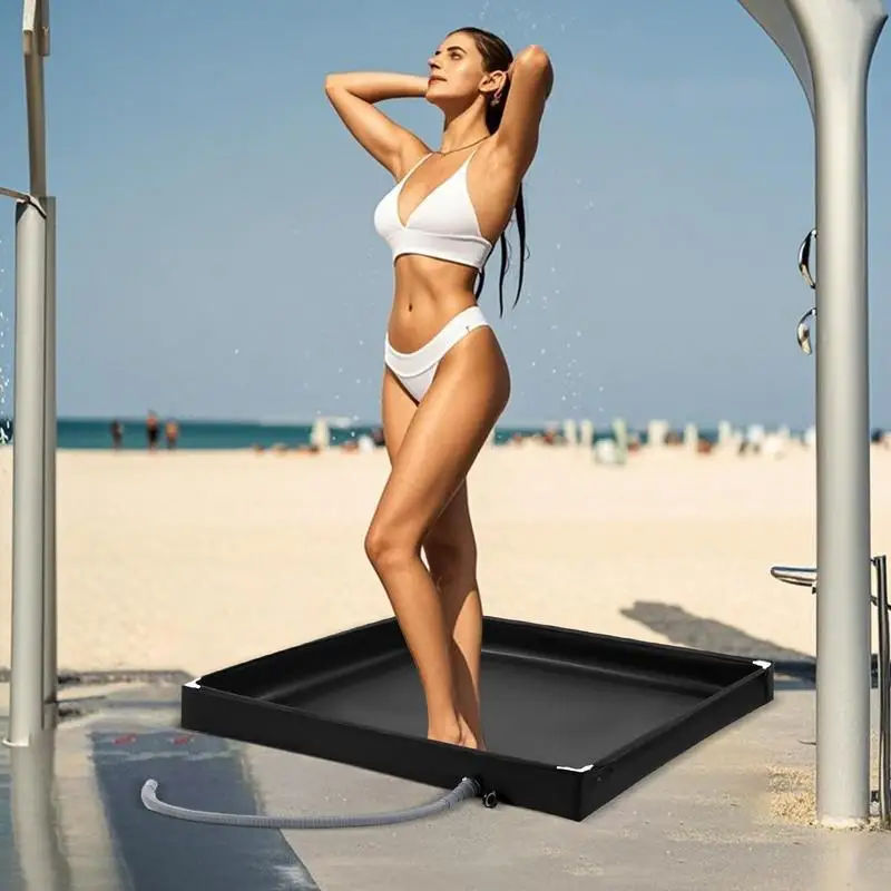 Camping Shower Tent Floor Base Outdoor Tent Shower Tray Folding Shower Pan Pets Shower Basin Base For Camping Travel