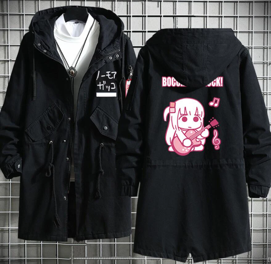 

Anime Cosplay BOCCHI THE ROCK Costume Gotou Hitori Yamada Ryo Long Windbreak Jacket Coat Hoodie Student Mens Halloween Daily