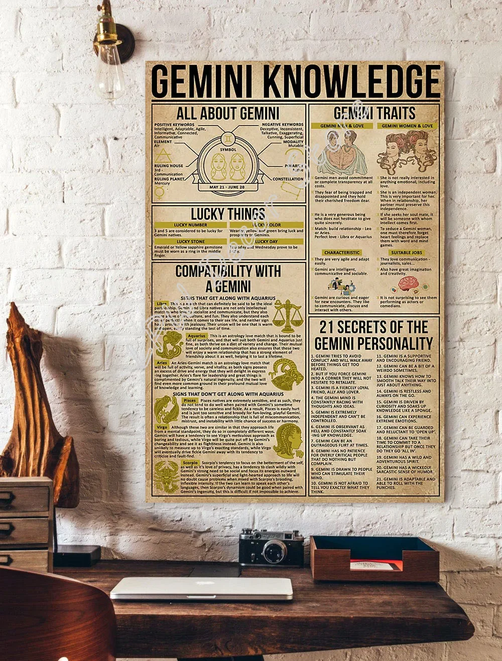 HOUVSSEN Targa In Metallo Vintage 'Alchemy Knowledge' - Poster Decorativo 20x30 Cm Per Scuola, Bar, Casa - 2