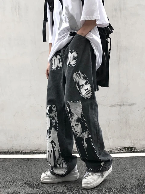 Women's Hip Hop Wide Pants, Women's Wide Jeans Pants