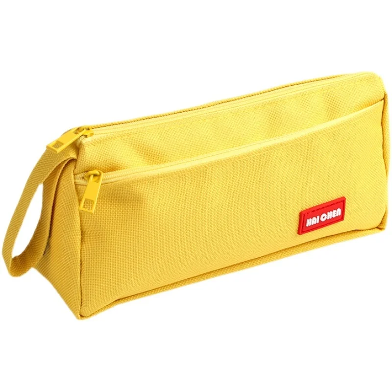High Capacity Pencil Bag Case Zipper Girls Cosmetic Bag Two Layers Stationery Makeup Brushes Lipsticks Storage Organizer