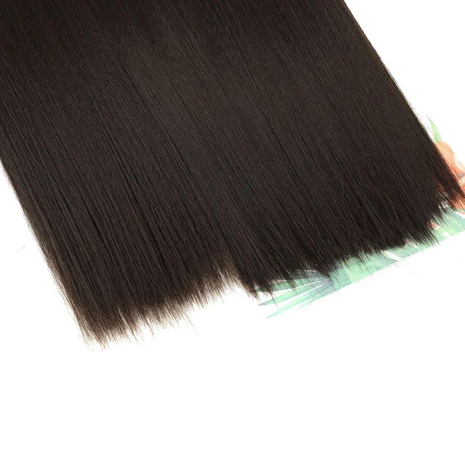Synthetic Bone Straight Hair Bundles Fake Fibers Hair Extensions