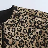 TRAF Parkas Leopard Winter Coats Woman Vintage Animal Print Quilted Jacket Women Autumn Long Sleeve Padded Jacket Short Coats 4