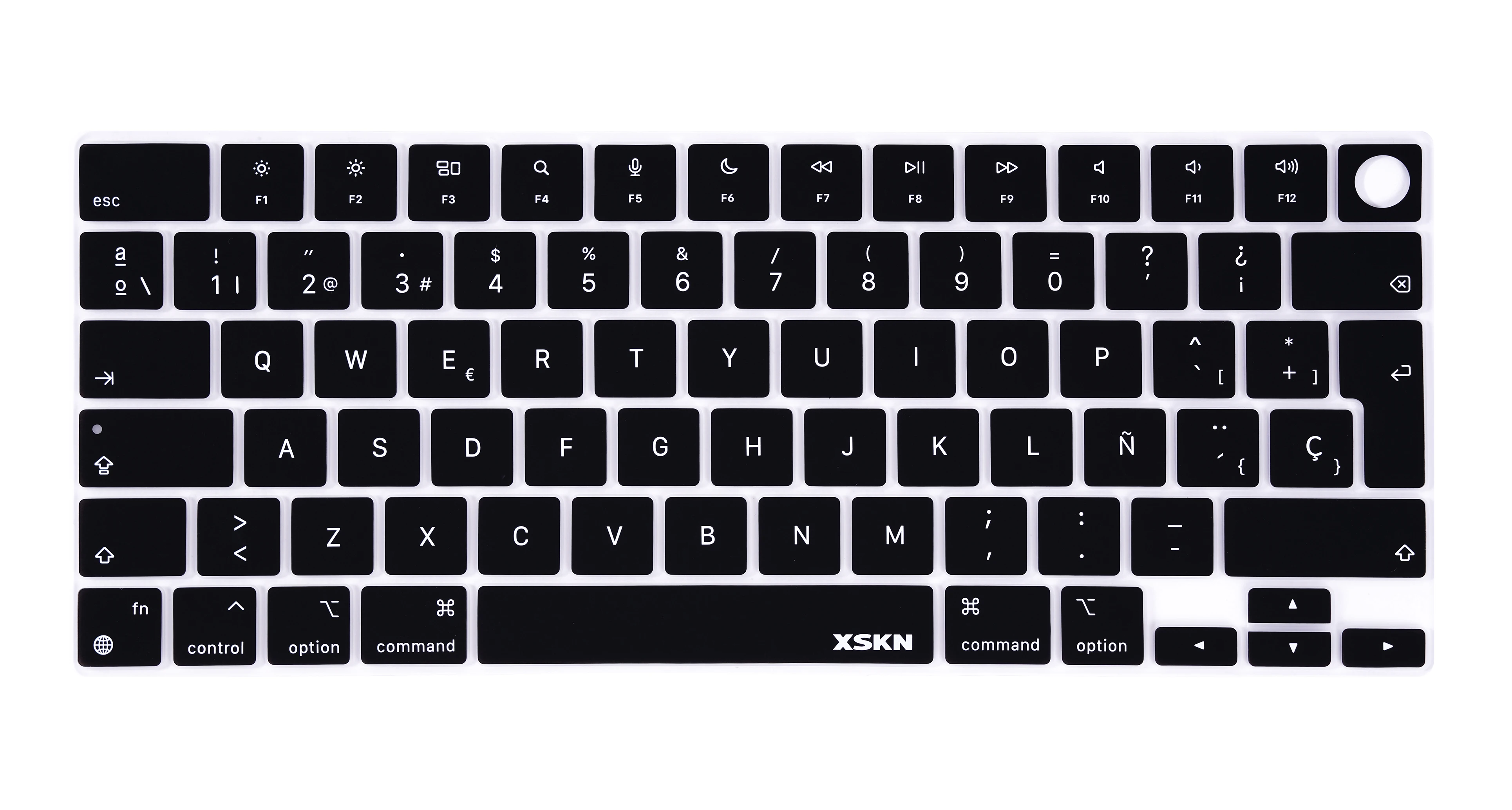 

XSKN Spanish EU Layout Silicone Keyboard Cover Skin for 2022+ Macbook Air 13.6/15.3 with Touch ID M2 M3 A2681/A2941/A3113/A3114