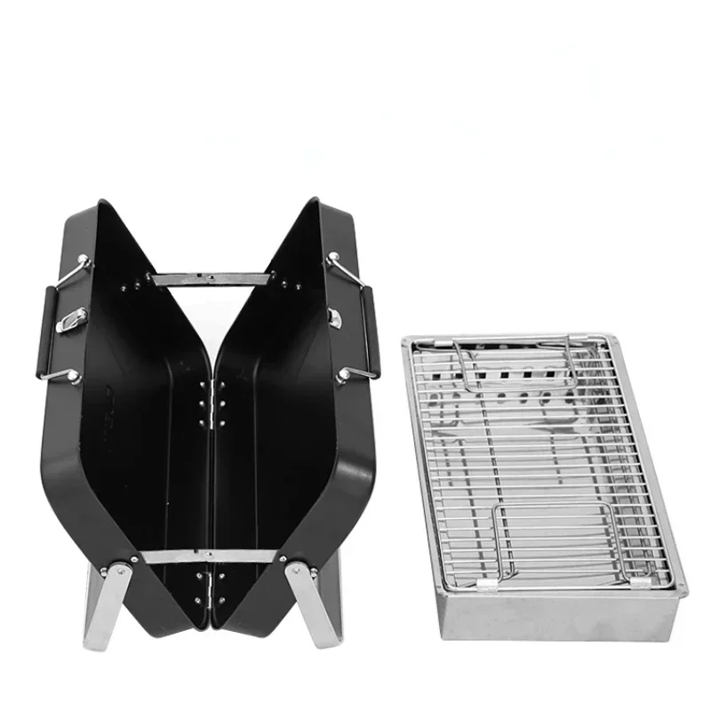 Portable barbecue grill new outdoor camping grill household charcoal folding portable mini picnic charcoal grill 2