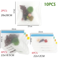 Reusable Silicone Leakproof Stand-Up Food Storage Bags, Set of 10 (10Pcs Style 2)