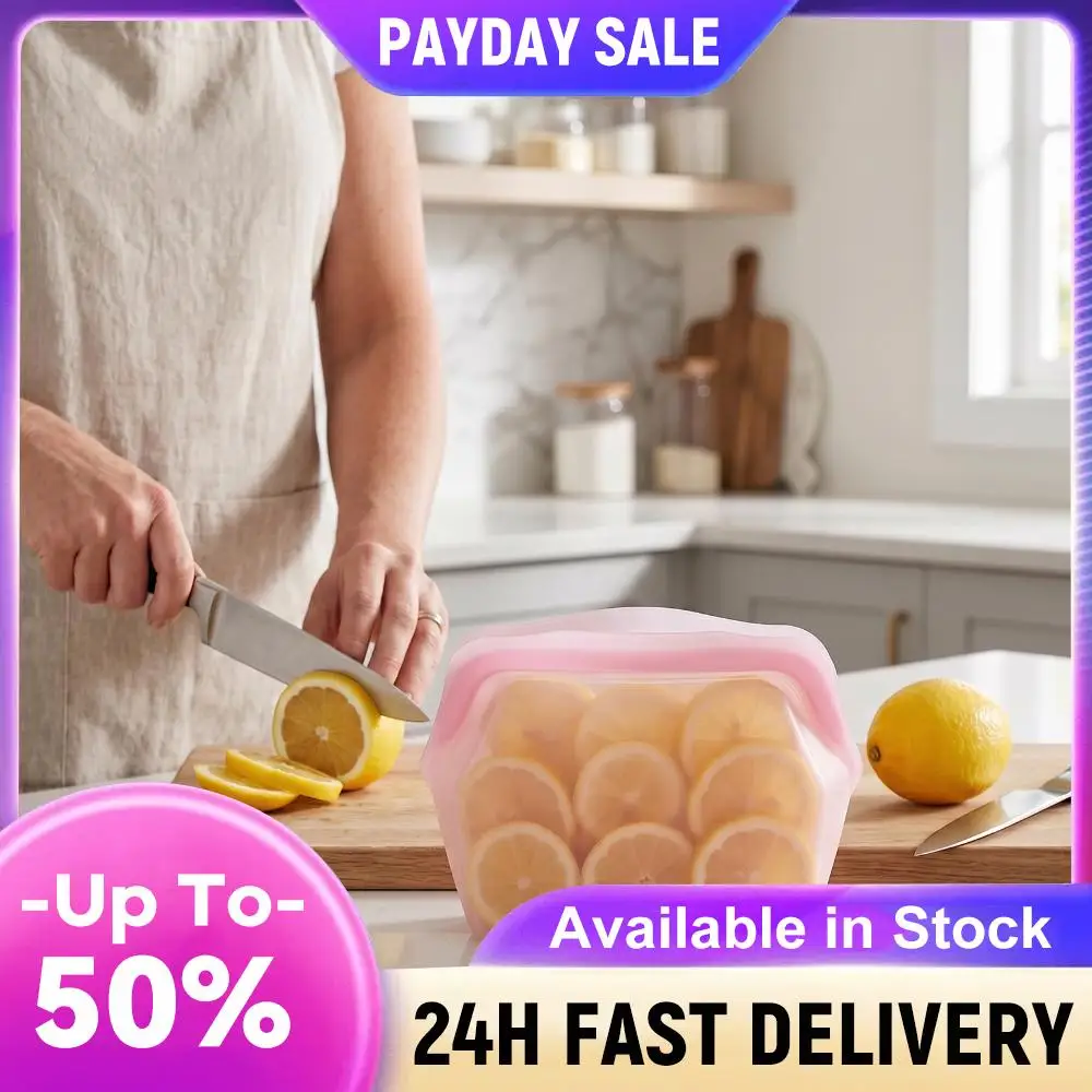 Eco-Friendly Reusable Silicone Storage Bags - High-Temperature Resistant, Non-Toxic Kitchen Solution