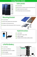 Système d'énergie solaire 10kw hors réseau hybride complet Kit de système solaire domestique 5kw 12kw 15kw 20kw systèmes d'énergie de panneau solaire 6