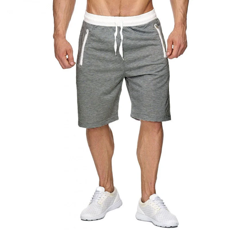 Sudadera corta con bolsillos y cremallera para hombre, pantalones cortos de entrenamiento para gimnasio y playa, novedad de verano