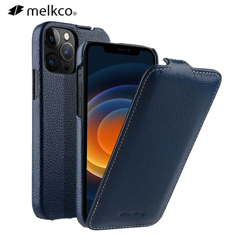 

Melkco Genuine Leather Flip Phone Case For iPhone 12 Pro Max mini 11 X Xr Xs 7 8 Business Real Cow Bag Cover