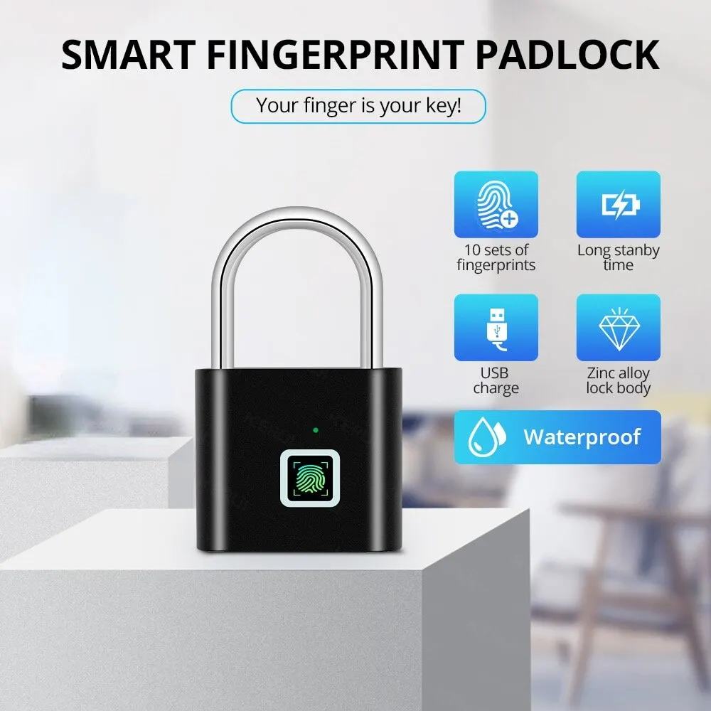 Finger abdruck Schloss schlüssel los wasserdicht Anti-Diebstahl Smart Lock Finger abdruck Vorhänge schloss Zink legierung intelligente Sicherheit elektronische Türschloss