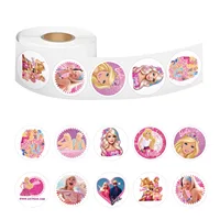 500/2000PCS Anime Barbie Stickers Kawaii Pikachu Charizard Round Seal Stickers Rolls Stickers Graffiti Luggage Stickers Toys 2