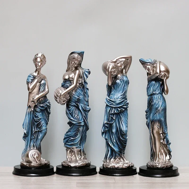 

Nordic Four Seasons Goddess Resin statue Creative Lady Figurine Sculpture Crafts Study Room Decor Ornaments Home Decoration gift