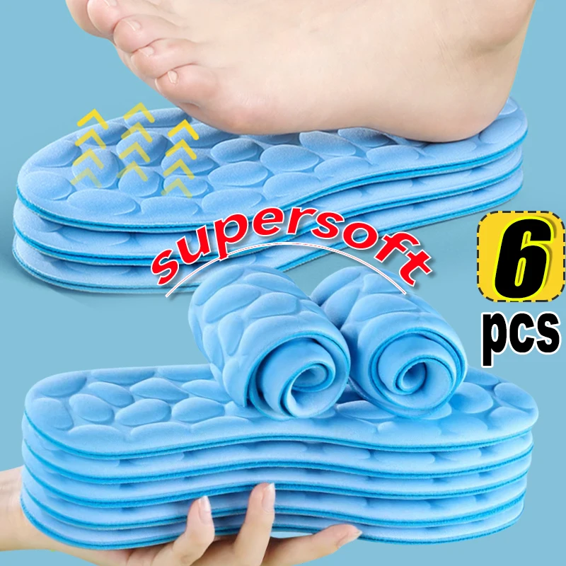 1-3pairs Massage Memory Foam Insoles for Sneakers Sole Breathable Cushion Sport Soft Insoles Foot Orthopedic Shoes Pads