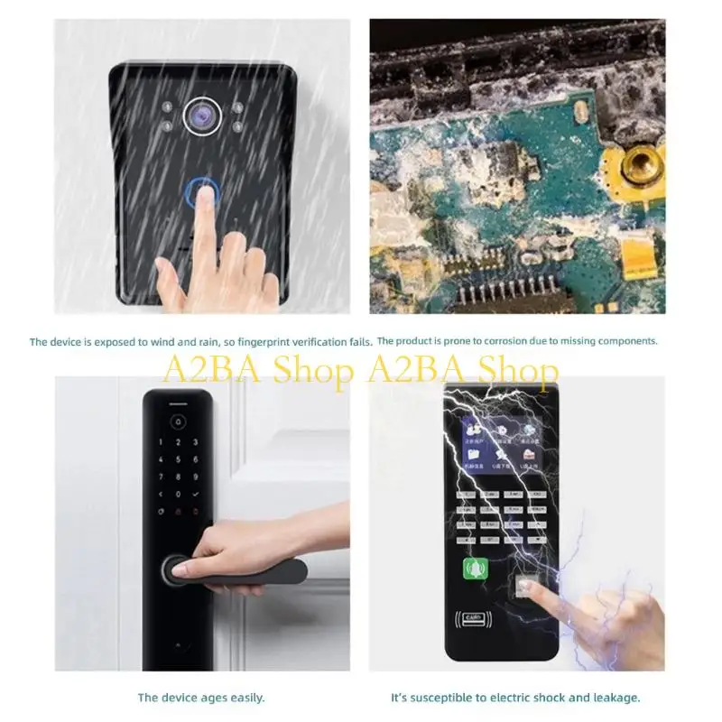 A2BA Robusts 실외 장착 커버 무선 초인종 버튼용 비바람에 견디는 커버로 태양과 비로부터 완벽한 보호 제공