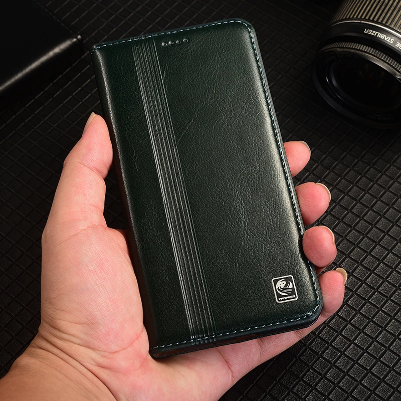 Premium Genuine Leather Flip Wallet Phone Cover