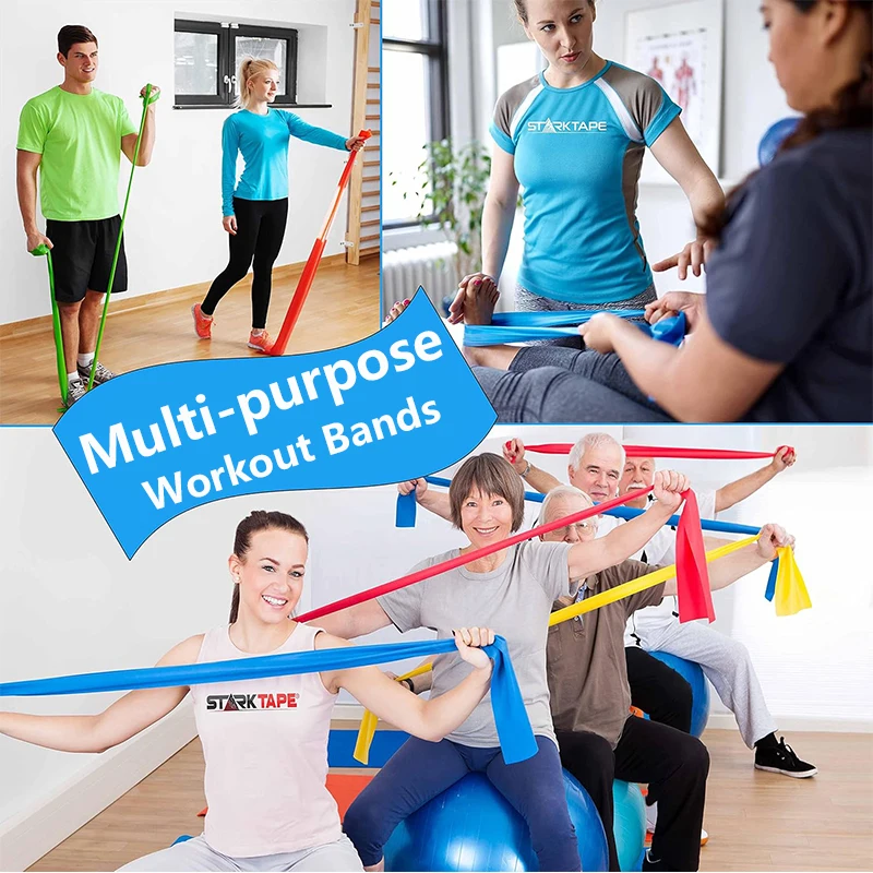 Resistance Bands Set,Bodybuilding Elastic Bands for Exercise Yoga,Pilates,Rehab,Strength Training Fitness Band Yoga Stretch Belt