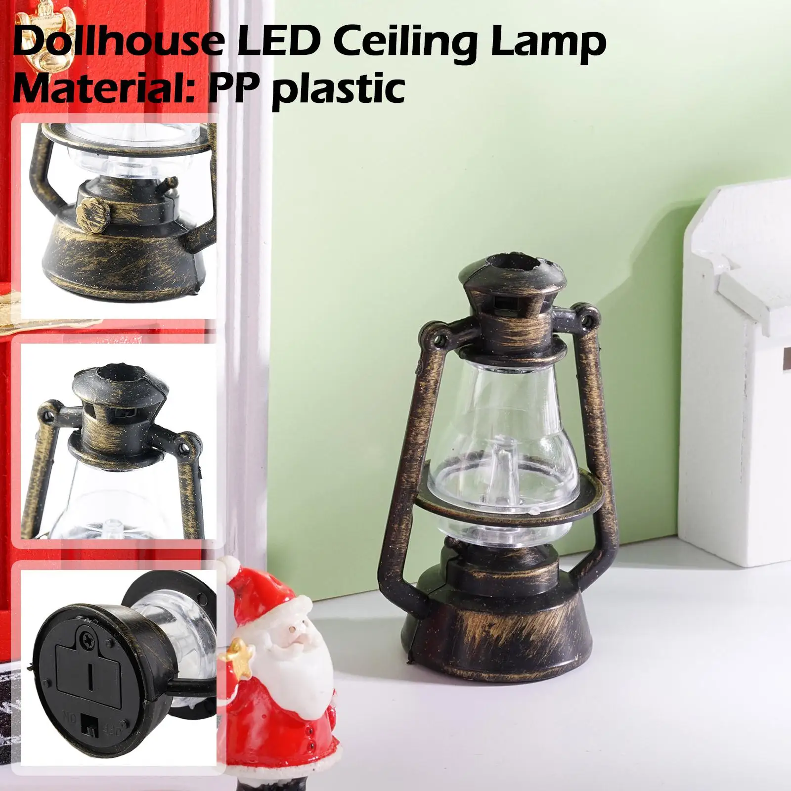 

1:12 Scale Retro Mini Kerosene Lantern Miniature Oil Ornaments DIY Lamp Pretend Play Accessories Scene Kids Decor Toy Z4T3