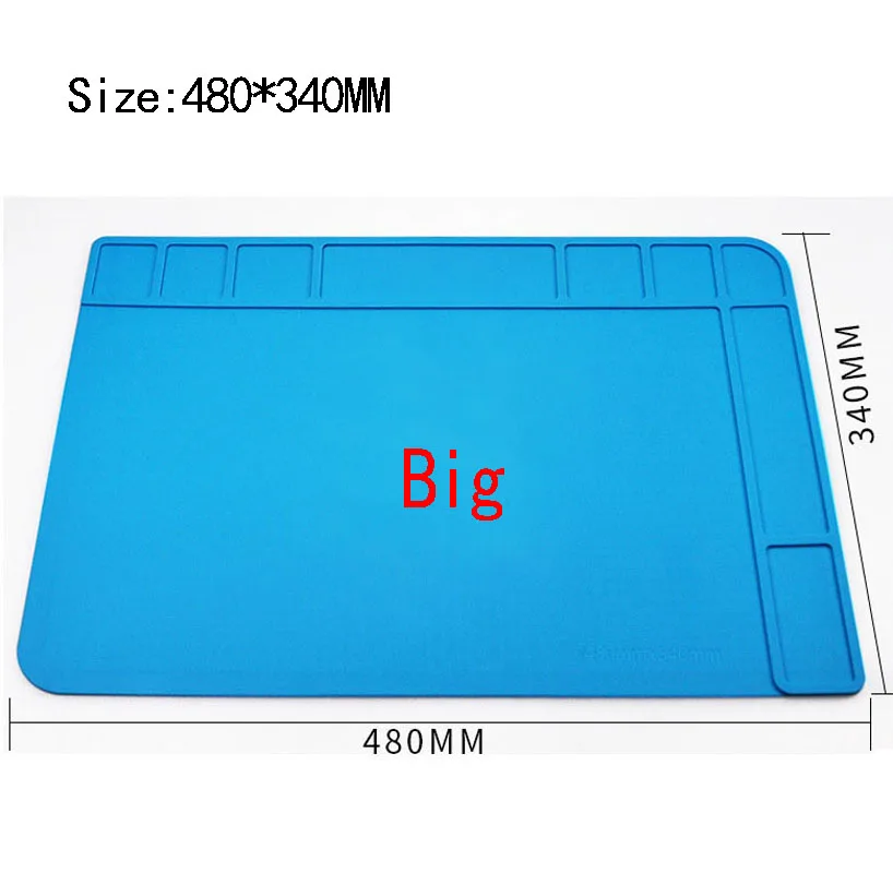 Blue 480X340mm Big Heat Insulation Repair Pad Soldering Work Station Mat Silicon Welding Soldering Maintenance Platform