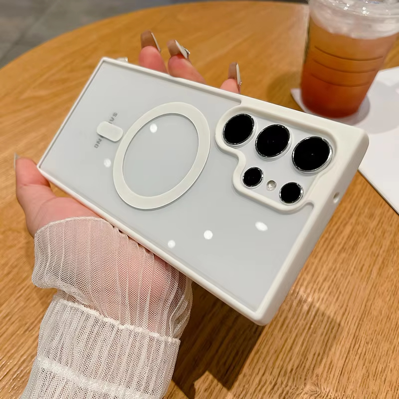 For Magsafe Wireless Charging Magnetic Cases For Samsung Galaxy S25 S24 Plus S23 S22 Ultra 5G Shockproof Phone Bumper Back Cover