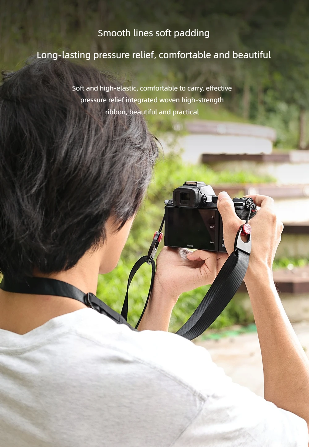Kameragurt Nylon verstellbarer Schultergurt Schnellverschluss-Schlinge für Nikon Canon SLR DSLR Digitalkamera Bequemes Schießen – Detail 3