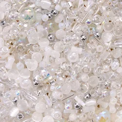 Vibrant Multi - Color Glass Rice Beads for DIY Jewelry and Accessories (White Series)